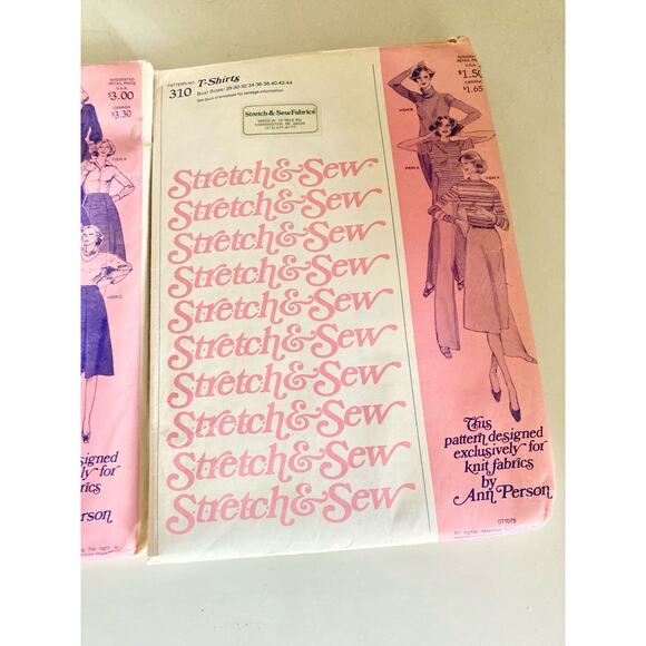Lot of 2 Stretch & Sew Vintage Sewing Patterns Uncut #430 + #310 - Picture 2 of 3